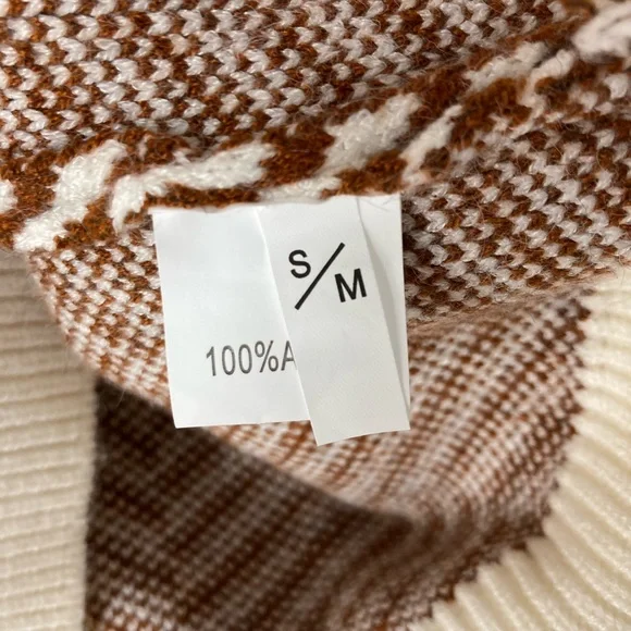 Brown and Cream Chevron Cardigan - Picture 7 of 9